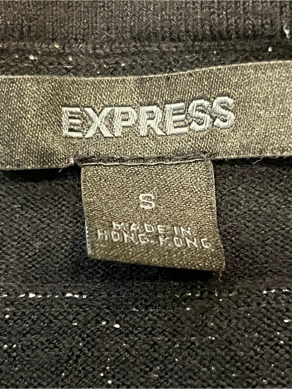 Express Black Tube Top with Silver Sparkle Vintage 2006 Y2K Size Small - Picture 3 of 8